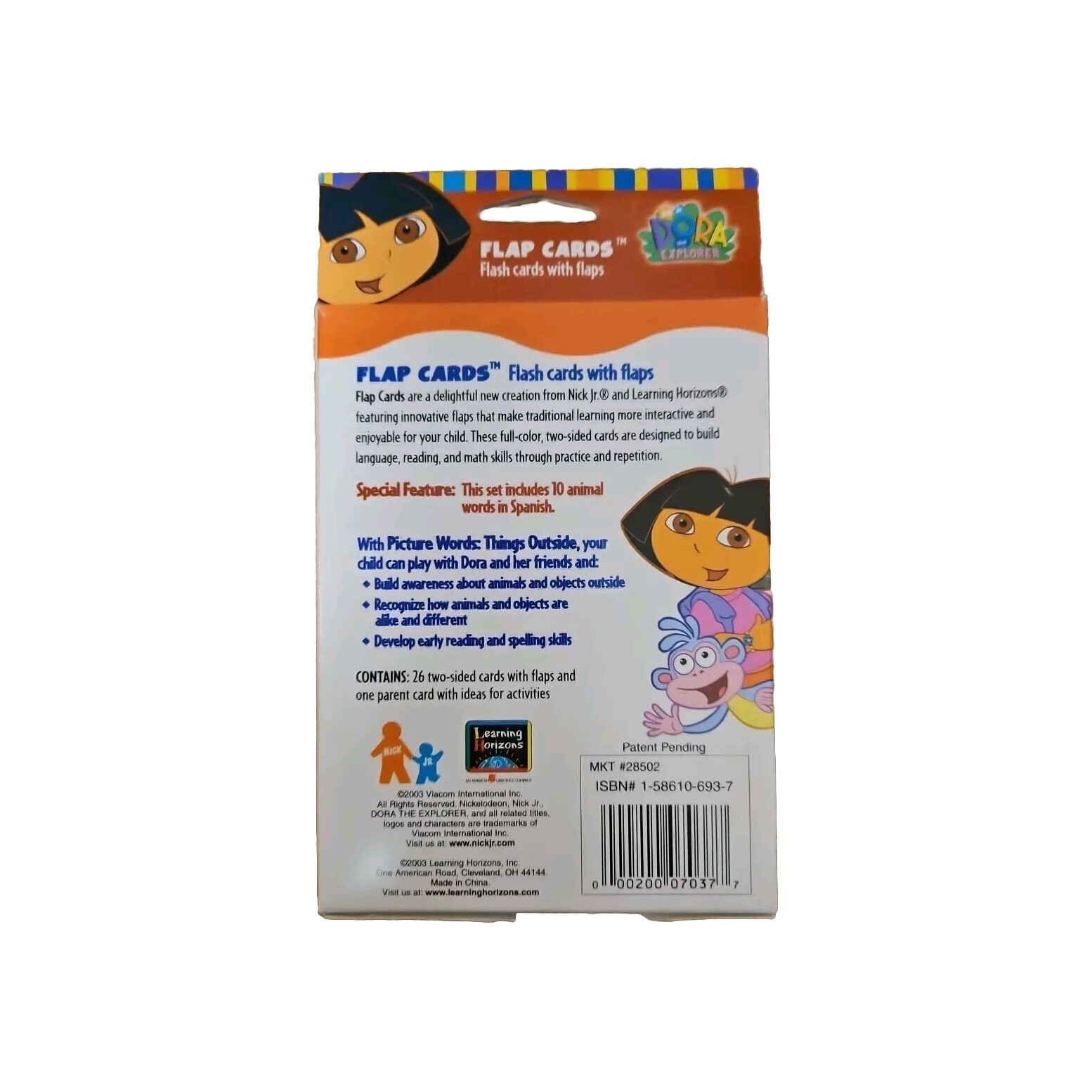 NEW-Dora the Explorer Things Outside Words Flashcards With Flaps