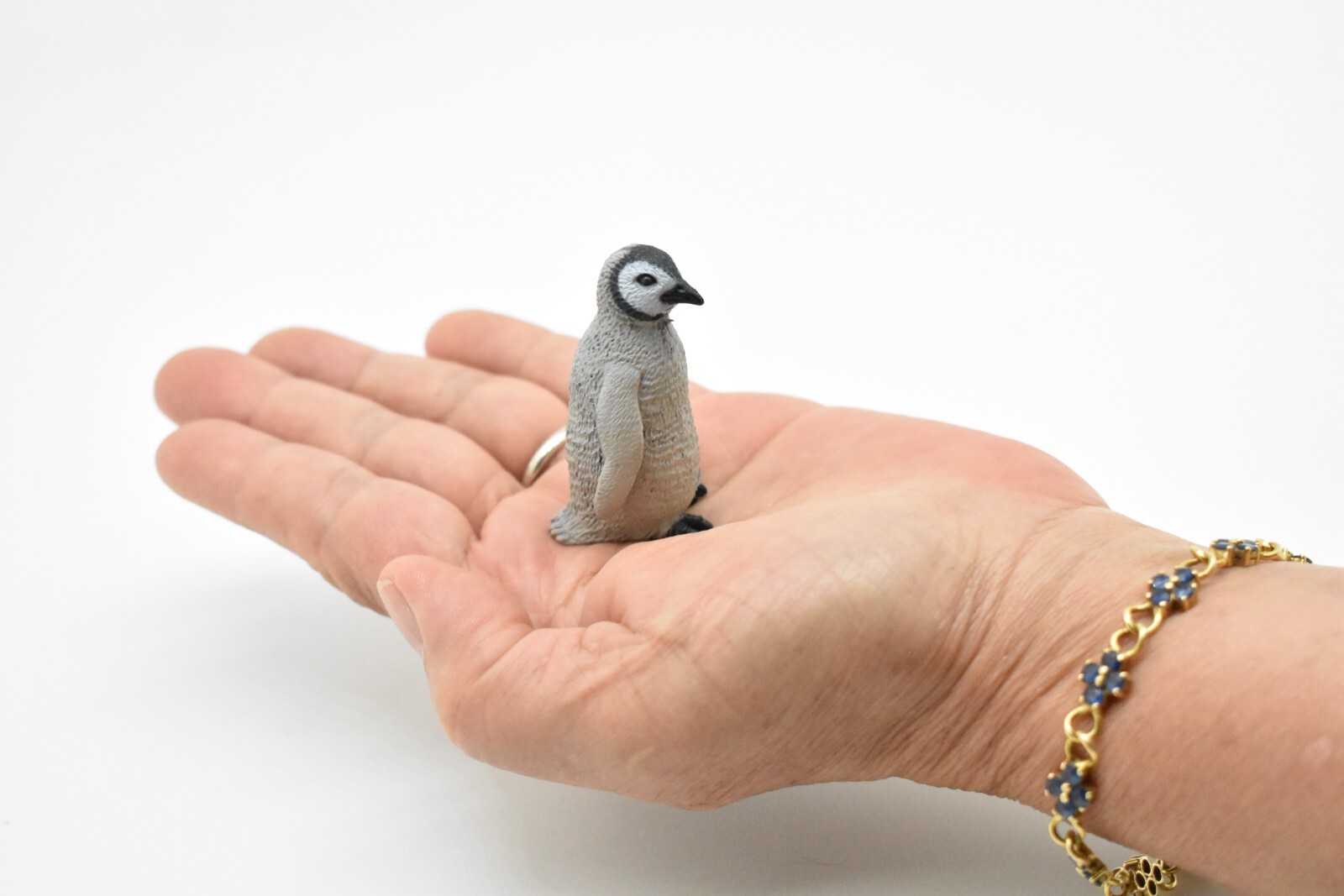 Penguin, Emperor, Baby, Chick, Very Nice Rubber Reproduction, Hand Painted 2″