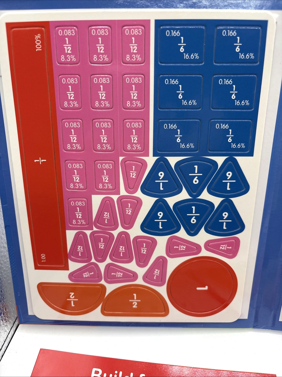 Magnetic Fraction Educational Puzzle Book Montessori Math Manipulatives for Kids