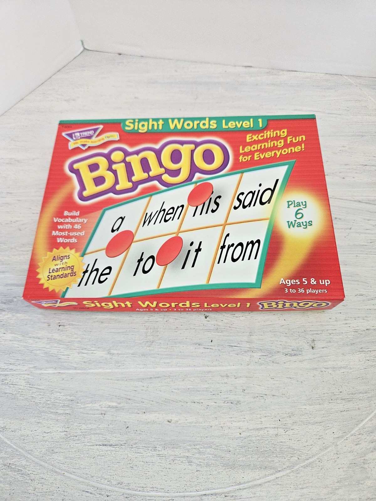 Sight Words BINGO Game for Kindergarten Learn to Read Card Game up to 36 players
