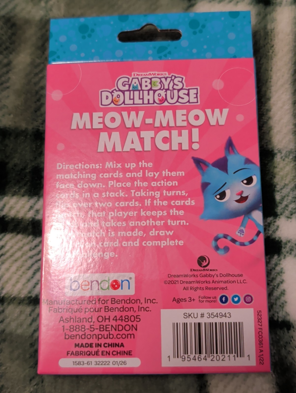 Gabby’s Dollhouse Meow-Meow Match Card Game Pack With 36 Cards New In Box