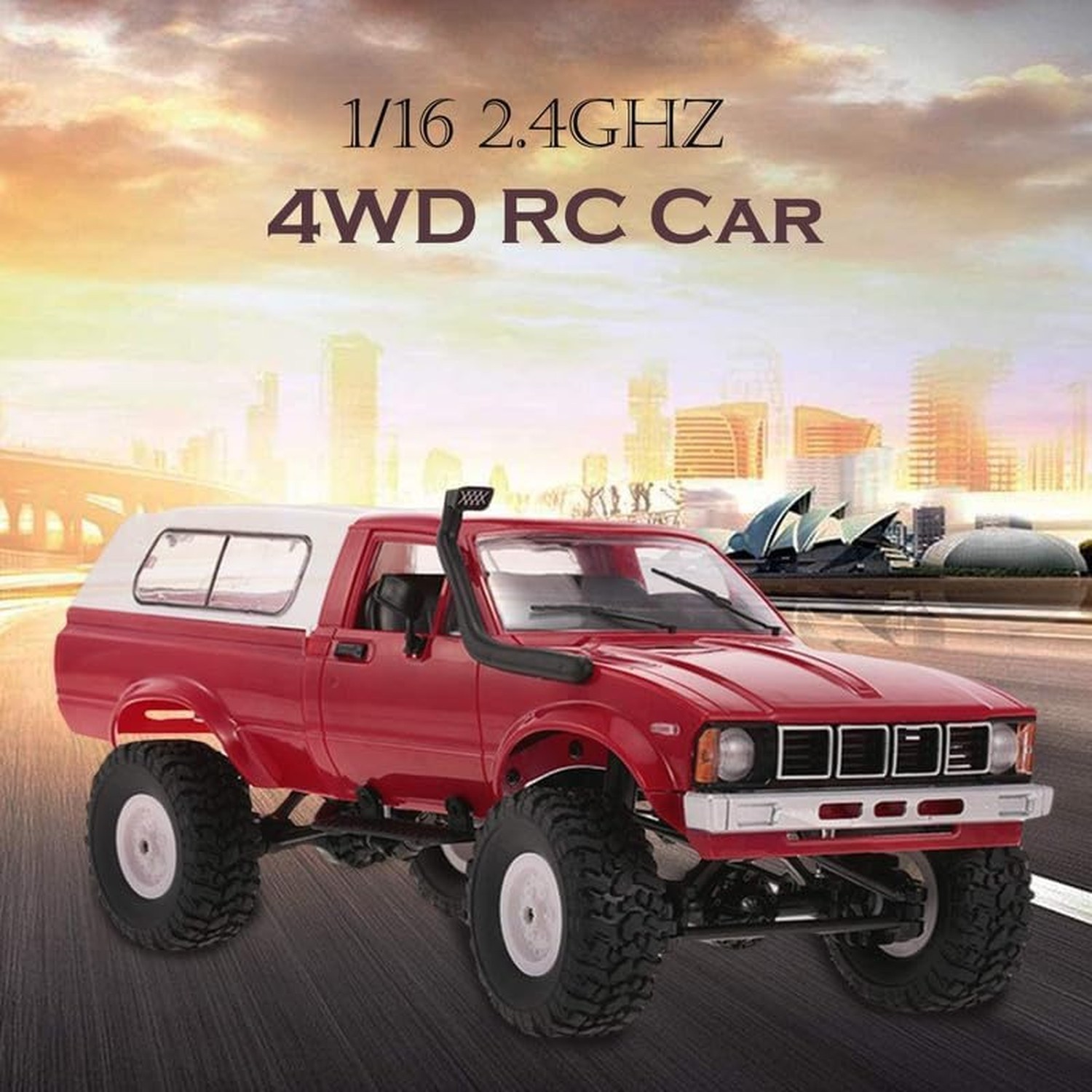 YIKESHU RC Rock Crawler WPL C24 RC Truck 4×4 1/16 RC Crawler Off Road All Ter…