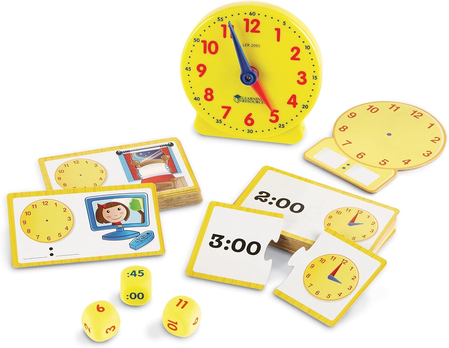 Learning Resources Time Activity Set – 41 Pieces, Ages 5+,Clock for Teaching…