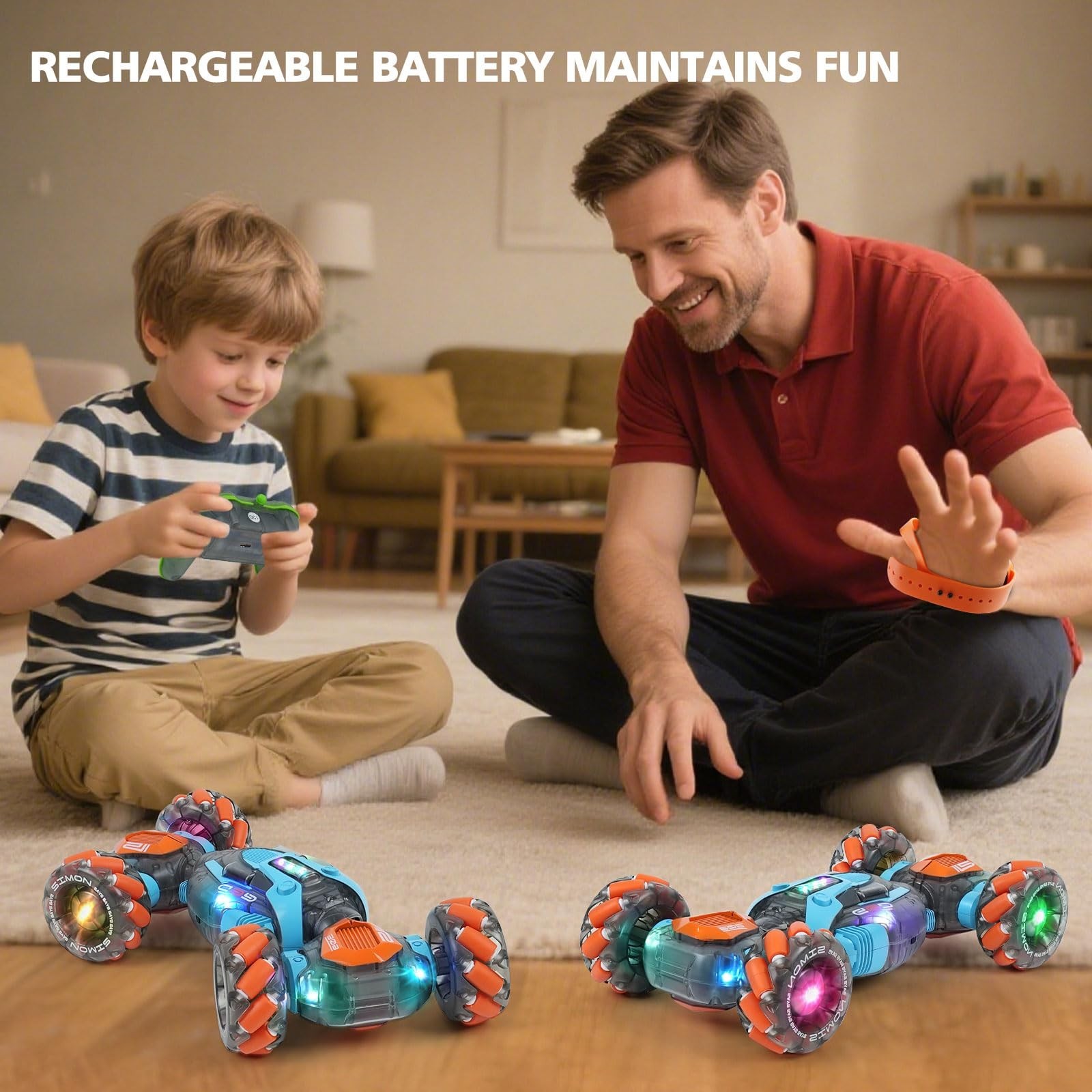 MagicKidz Gesture Sensing RC Stunt Car for Kids – Birthday Gifts for Boys 5 6…