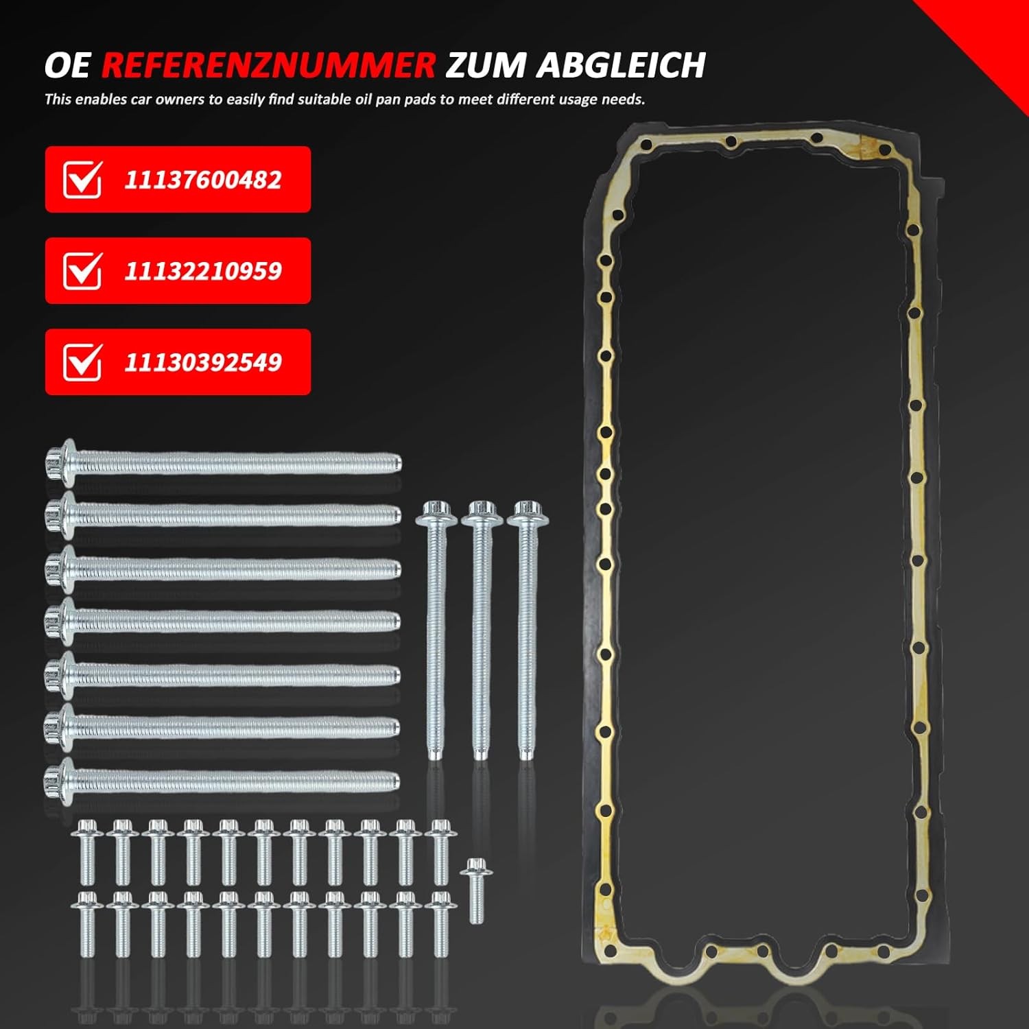 11137600482 Oil Pan Gasket for BMW M135i M235i M2 335i 435i 535i 640i 730Li