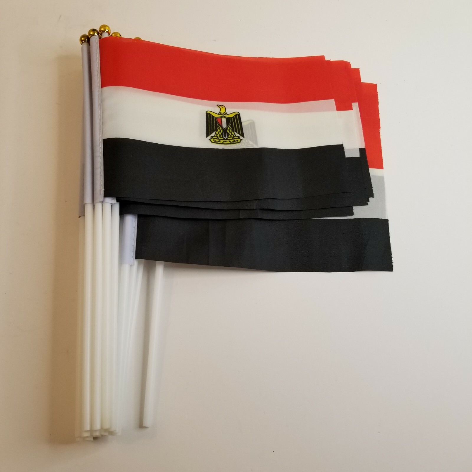25 Plastic Tabletop Egypt Flags, Approx. 12″ Tall