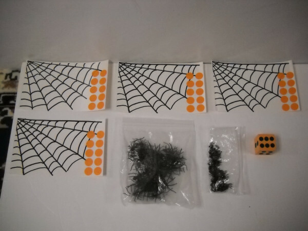 Halloween Mother & Baby Spider Math Tens & Ones Game With 4 Web Mats & Large Die