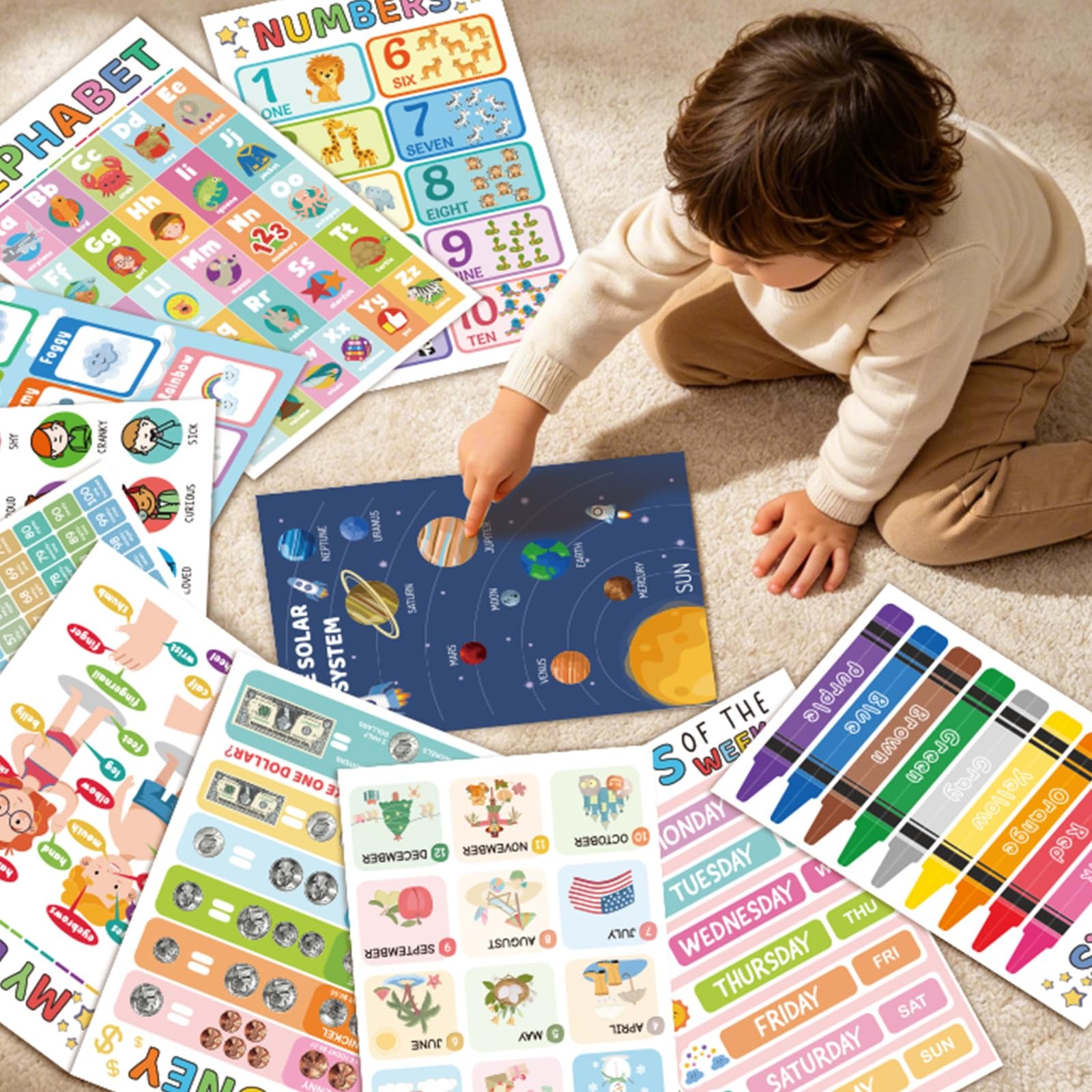 16 Learning Posters for Toddlers 1-3, Classroom Educational Posters | Kindergart