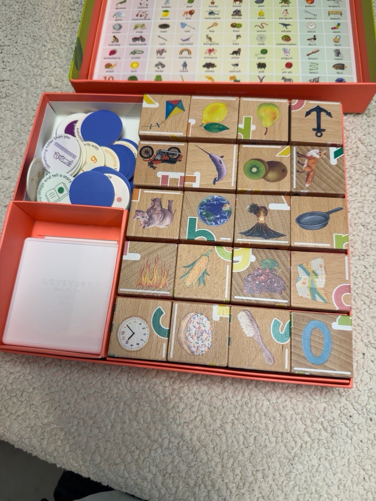Lovevery Wooden Letter Sound Blocks Complete A-Z Learning Toy Missing Instructio