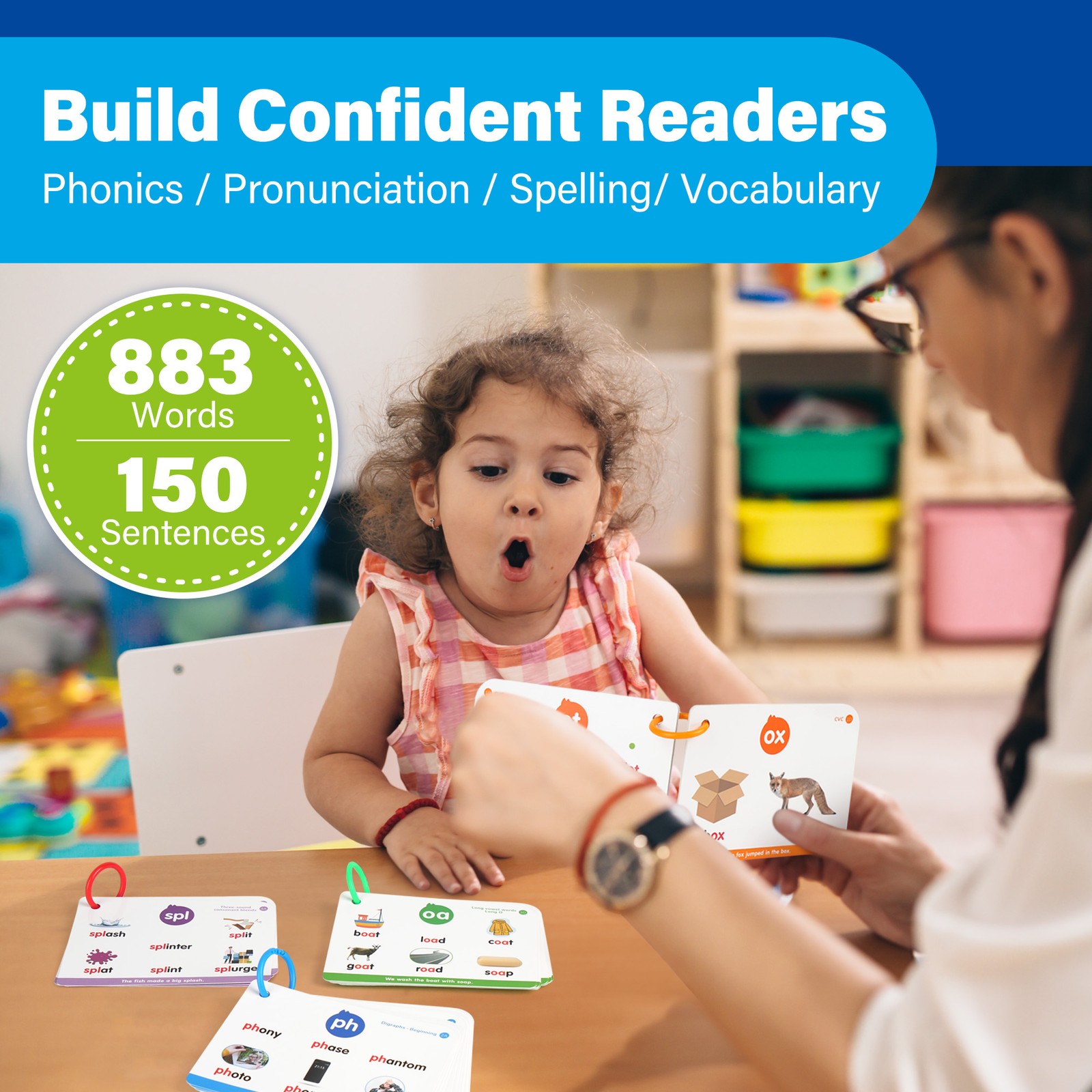 Phonics Flash Cards 76 Cards 24 Principles Learn to Read Phonics Games for Kids