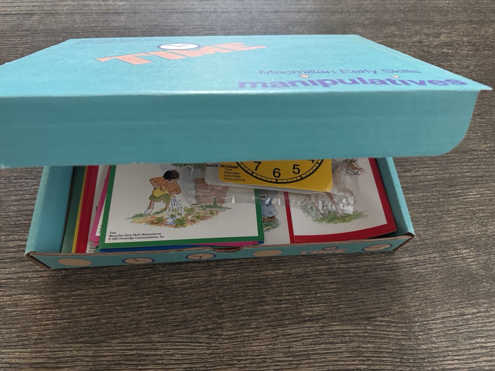 Macmillan Early Skills TIME manipulative SET Telling Time Cards & Clocks 90s