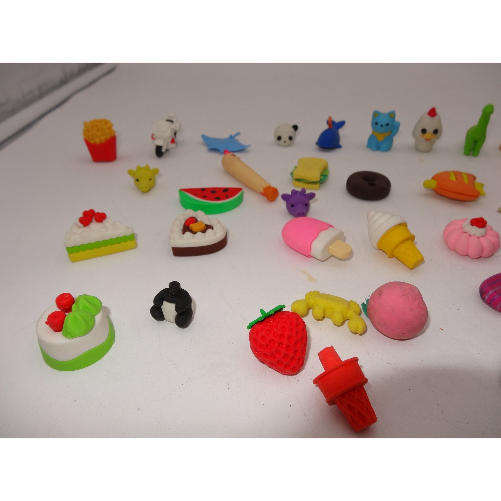 Bulk Lot of 40+ Iwako Style 3D Puzzle Erasers Food Animals Desserts