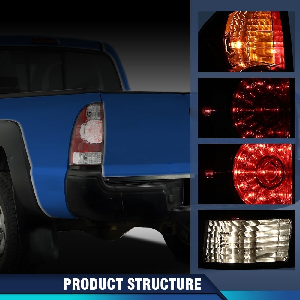 PIT66 LED Tail Lights Assembly Fit Toyota Tacoma 2005-2015 Rear Tail Lamp | LED