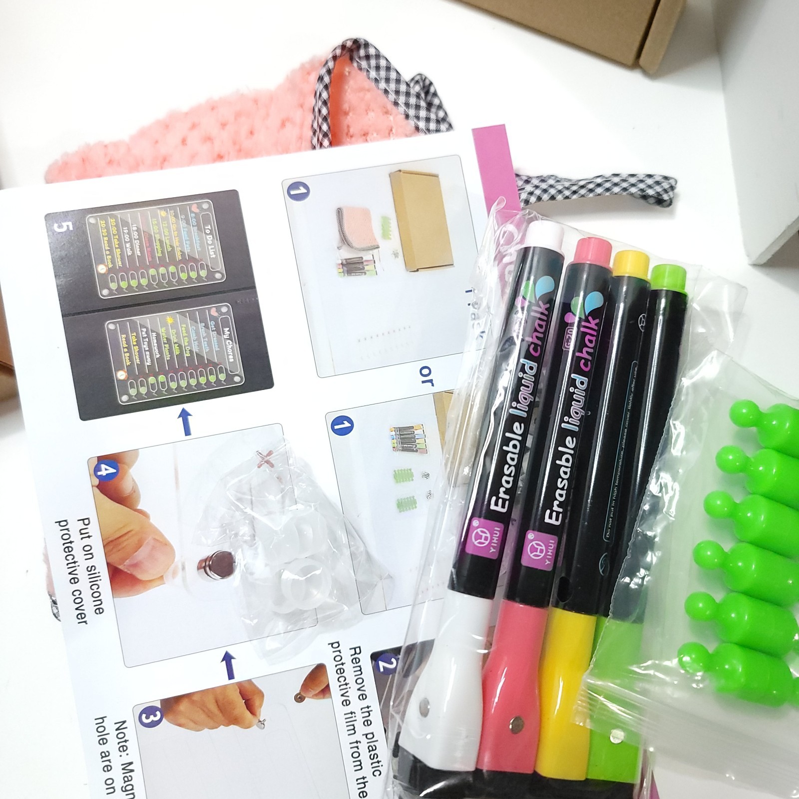 2PK Acrylic Magnetic Erasable Chore Chart 8×12″ with Accessories