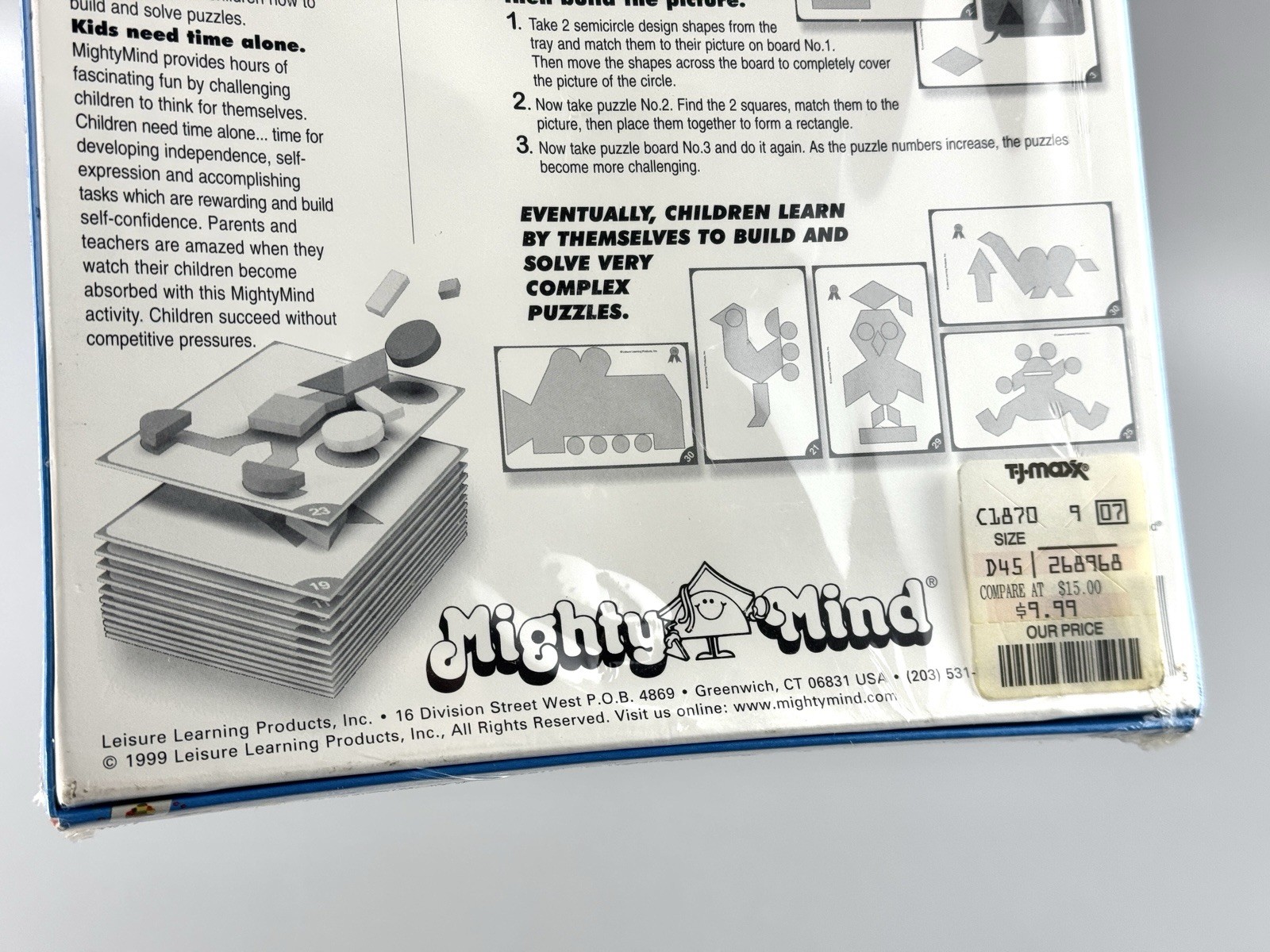 Mighty Mind Puzzle Building Skills Game Makes Kids Smarter – Basic Ed. 1999 NEW