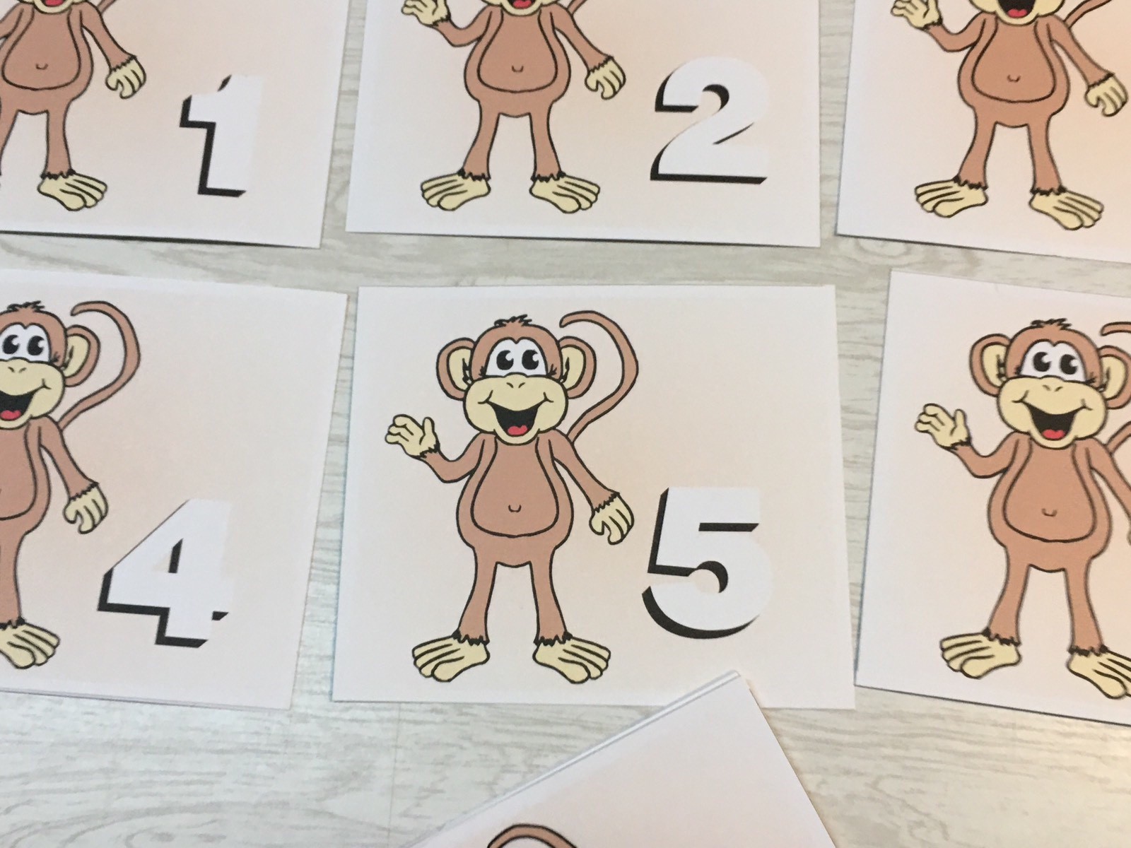 Monkey – Numbers 0 – 30 – Laminated Activity Cards