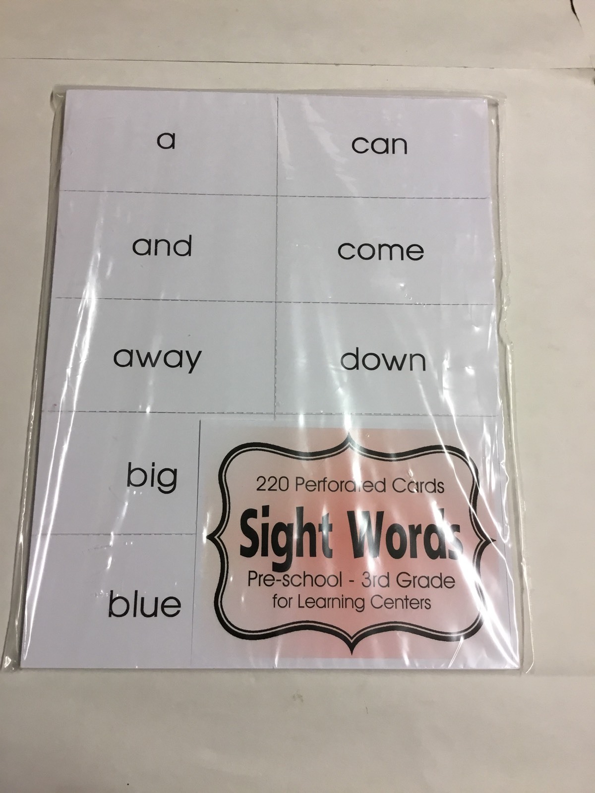 220 Sight Words – Flash Card Kit Prekindergarten – Third Grade words