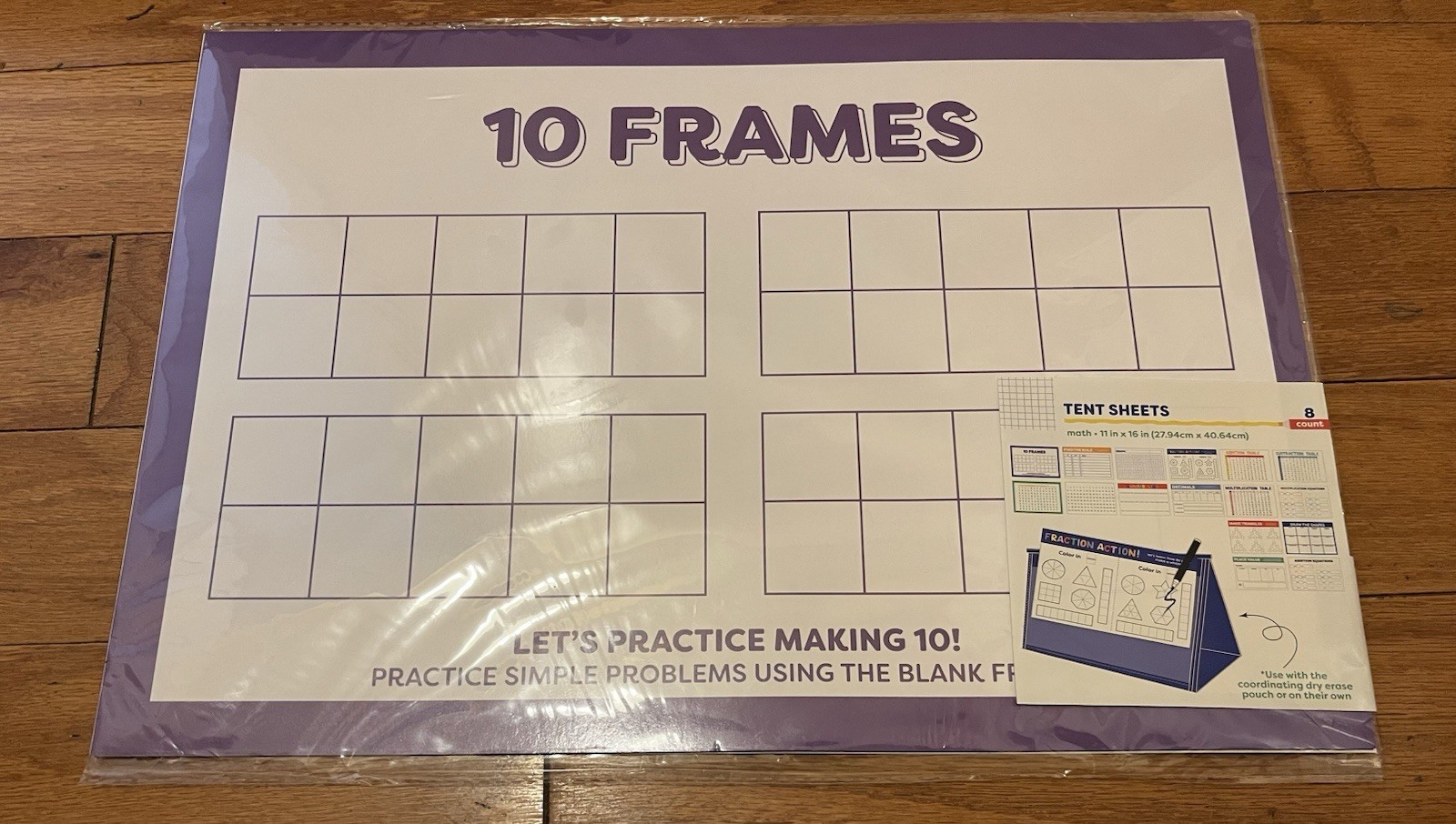 Learn Play Kids Educational 10 Frames Tent Sheets 8 count 11 in x 16 in