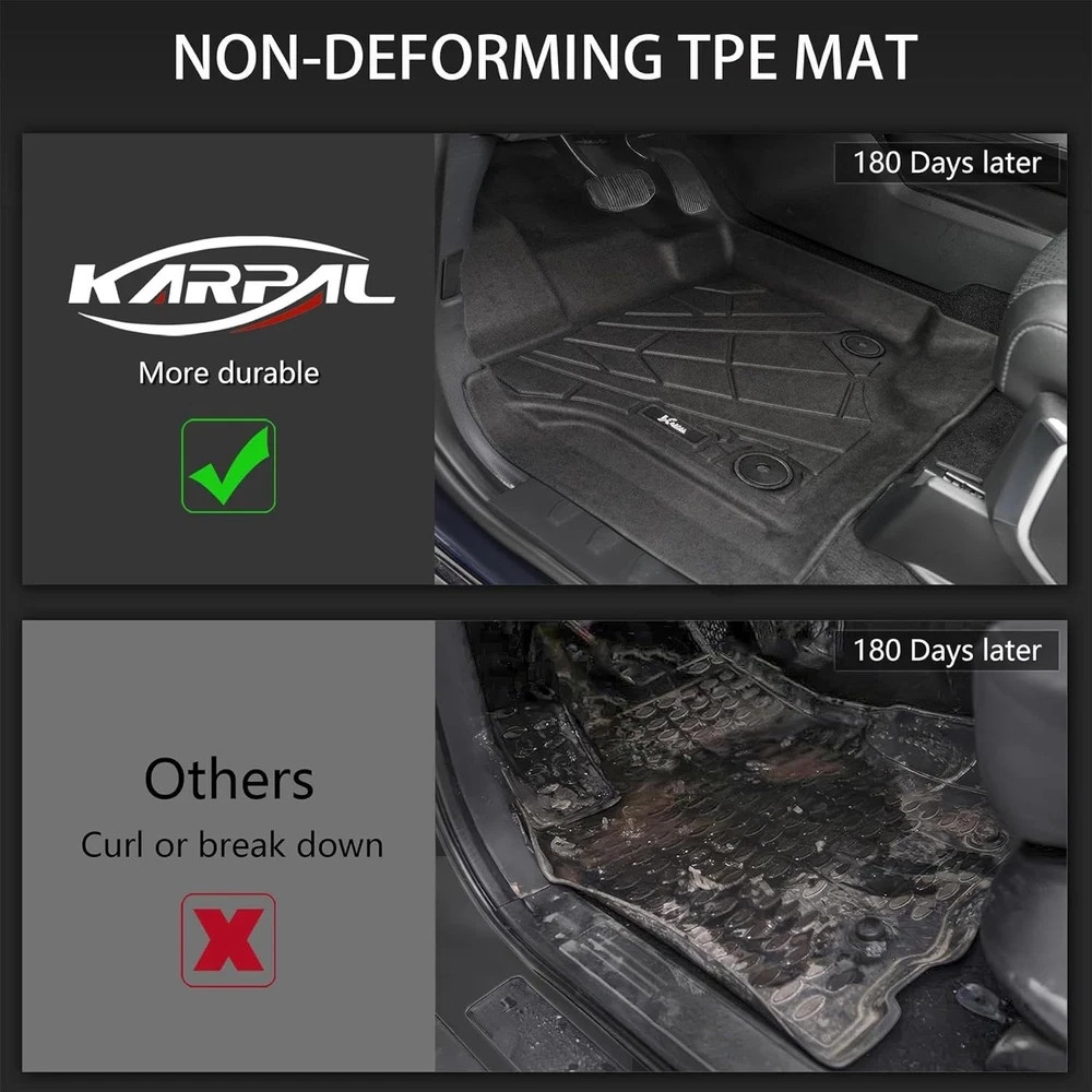 Floor Mats Fit 2017-2025 Ford F250/F350/F450 SuperDuty CrewCab (2nd Row with