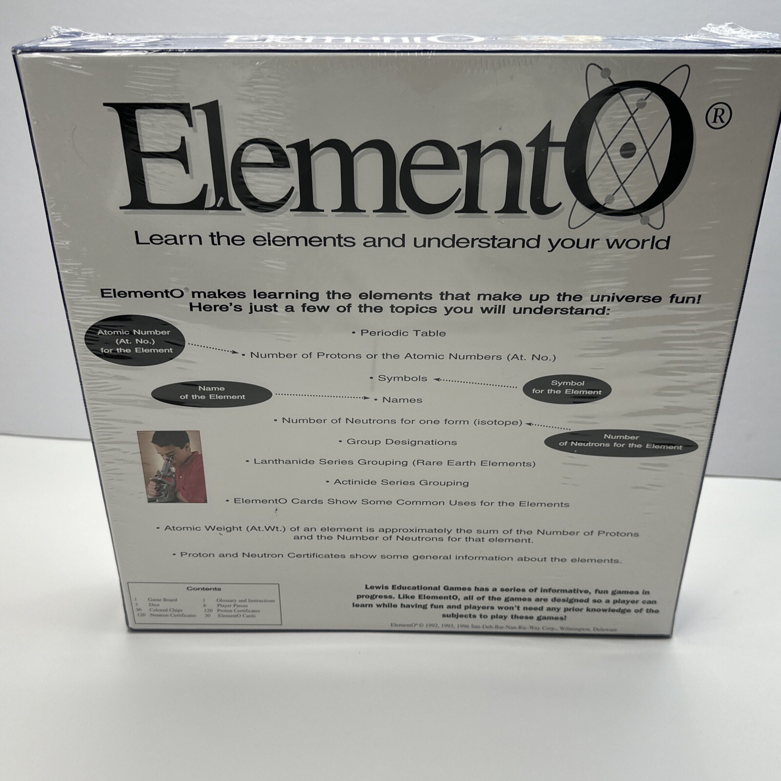 Periodic Table ElementO Learning Board Game 1996 Vintage