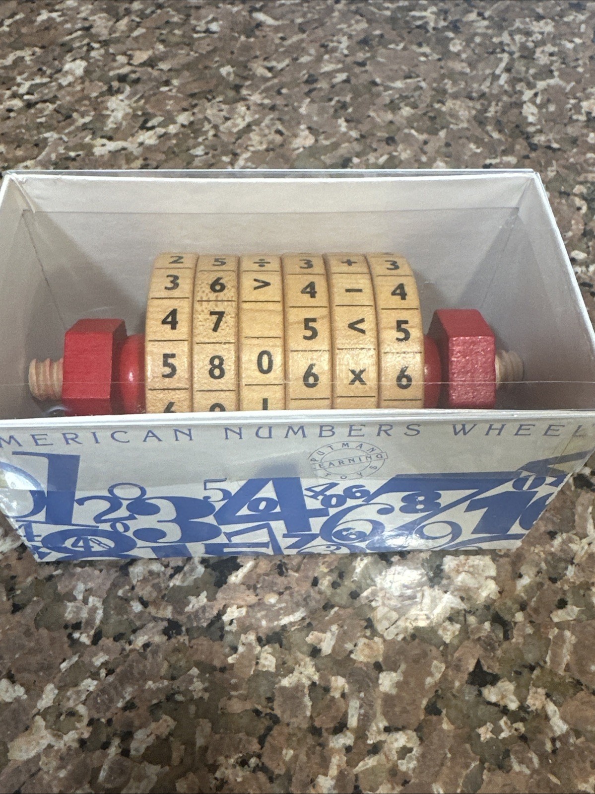 Putnam Learning Tool Wood Math American Numbers Wheel Vintage Box Included