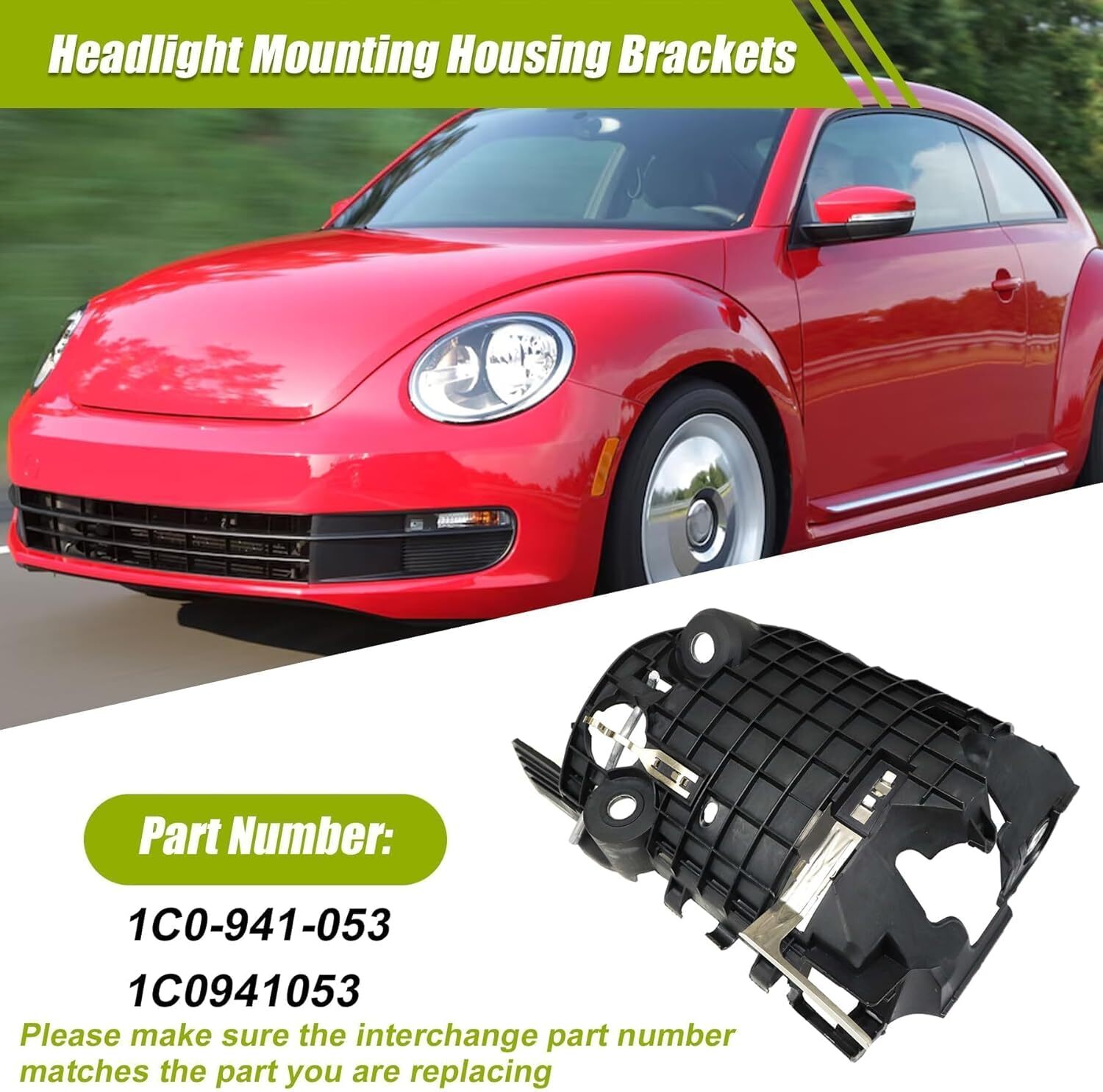 XQSMWF Headlight Mounting Housing Bracket Left Driver Side Compatible with VW