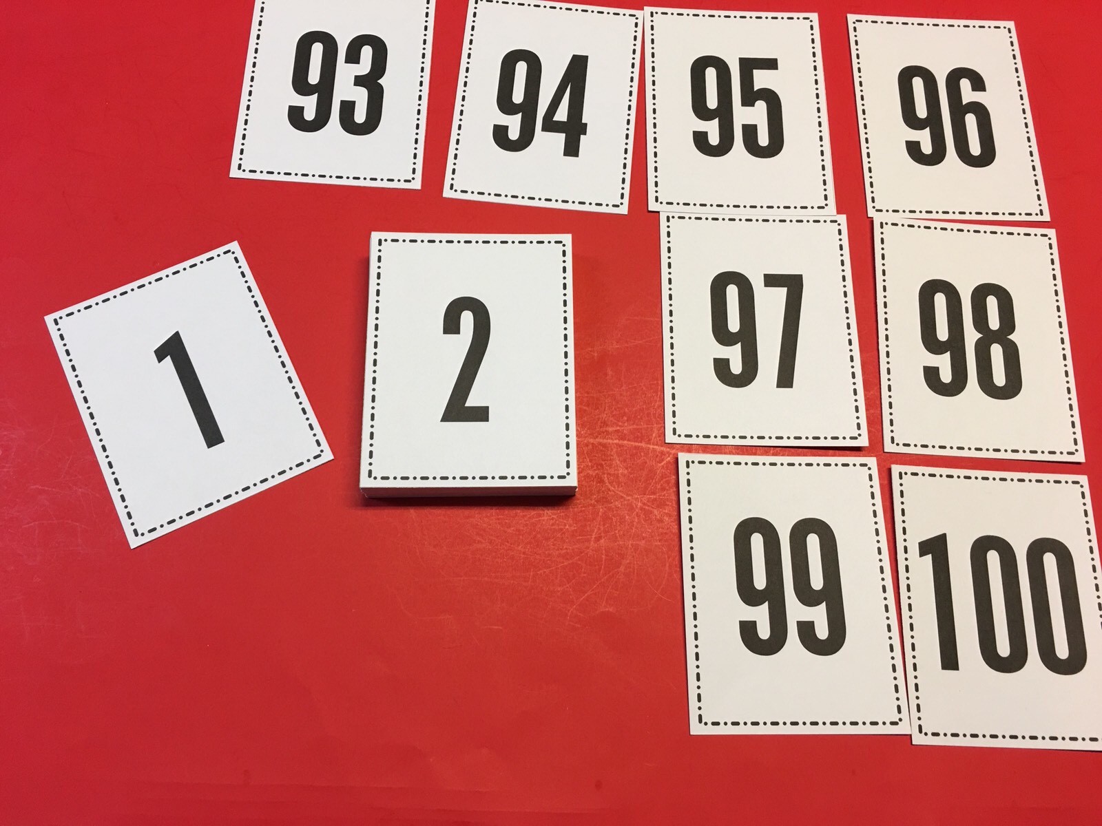 Full Sized – Numbers 1-100 flash cards. 5.5 x 4.25 Pre-k, Preschool Math Number