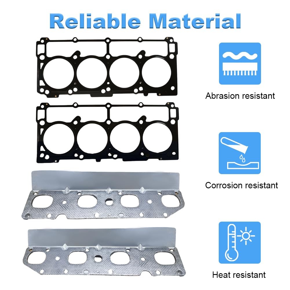 Full Cylinder Gasket Set with Head Bolts Compatible with Dodge Challenger
