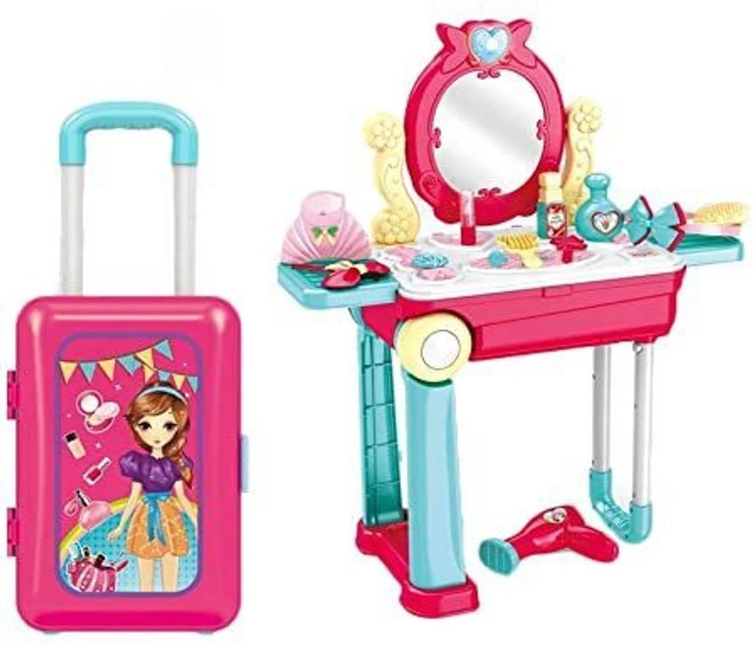 Happy Dresser Set 2 in 1 Makeup Set with Attractive Travel Suitcase Play Set