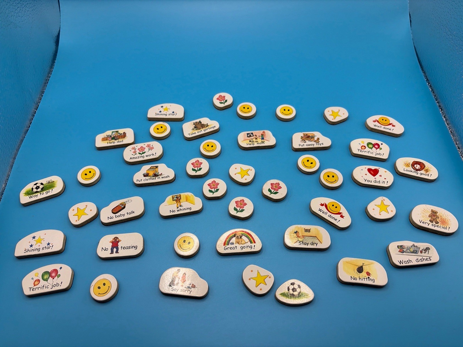 Reward Behavior Chart Magnets Lot Classroom Chore Incentive Smiley Star Teacher