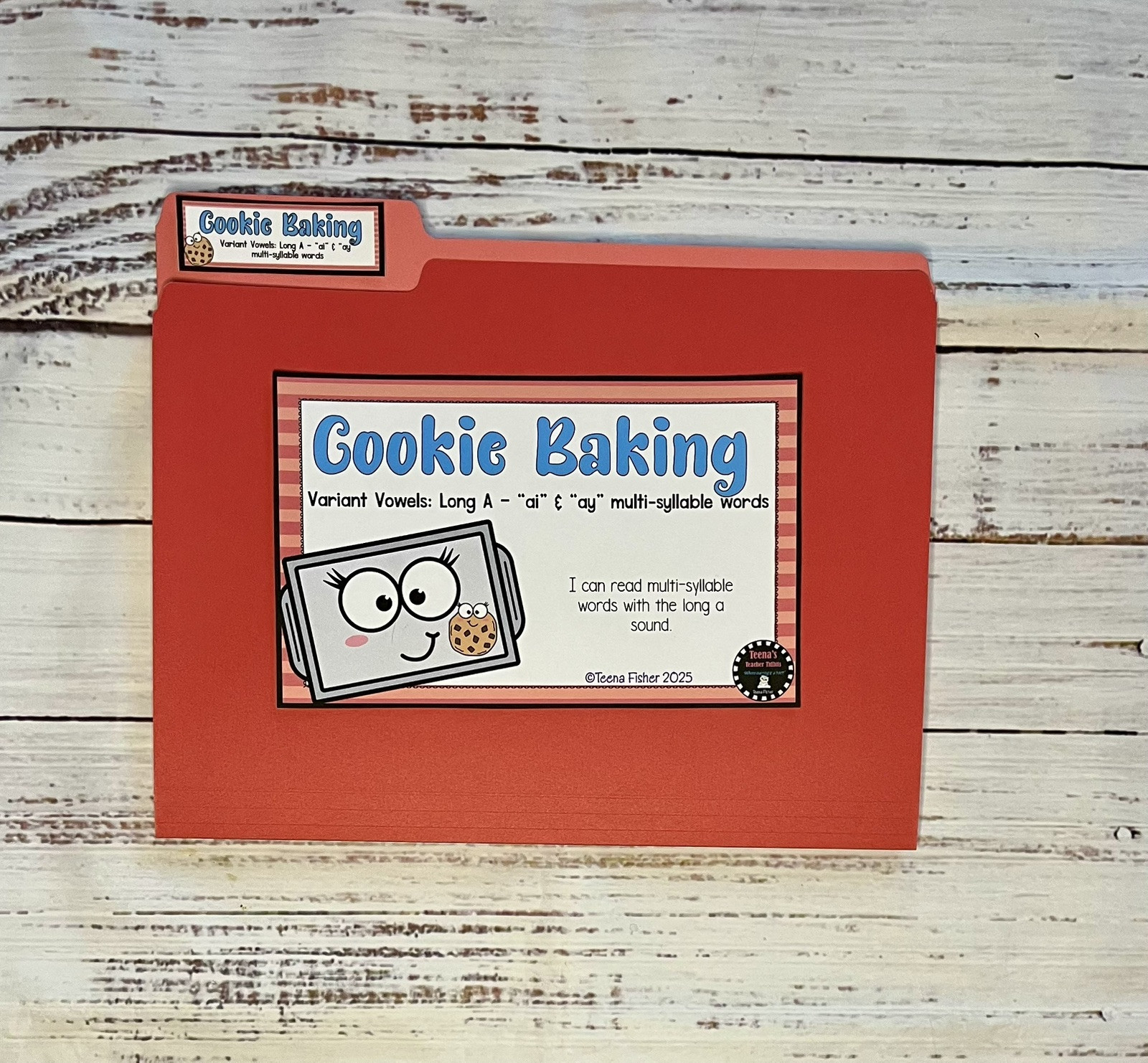 Cookie Baking Long A Multi Syllable Vowel Team Folder Game Literacy Center First