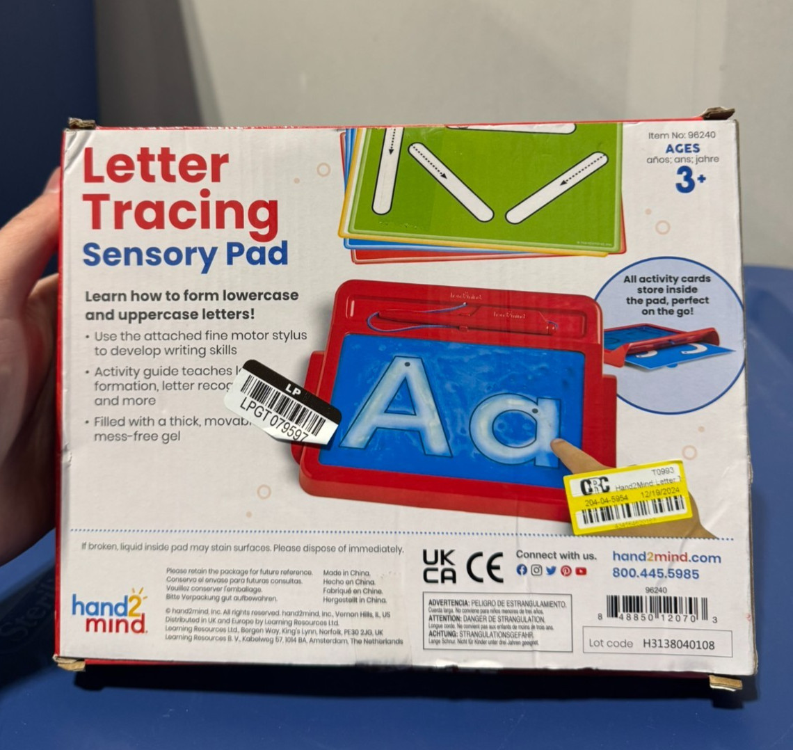 Hand2mind Letter Tracing Sensory Pad Learning Toy (Read Below)