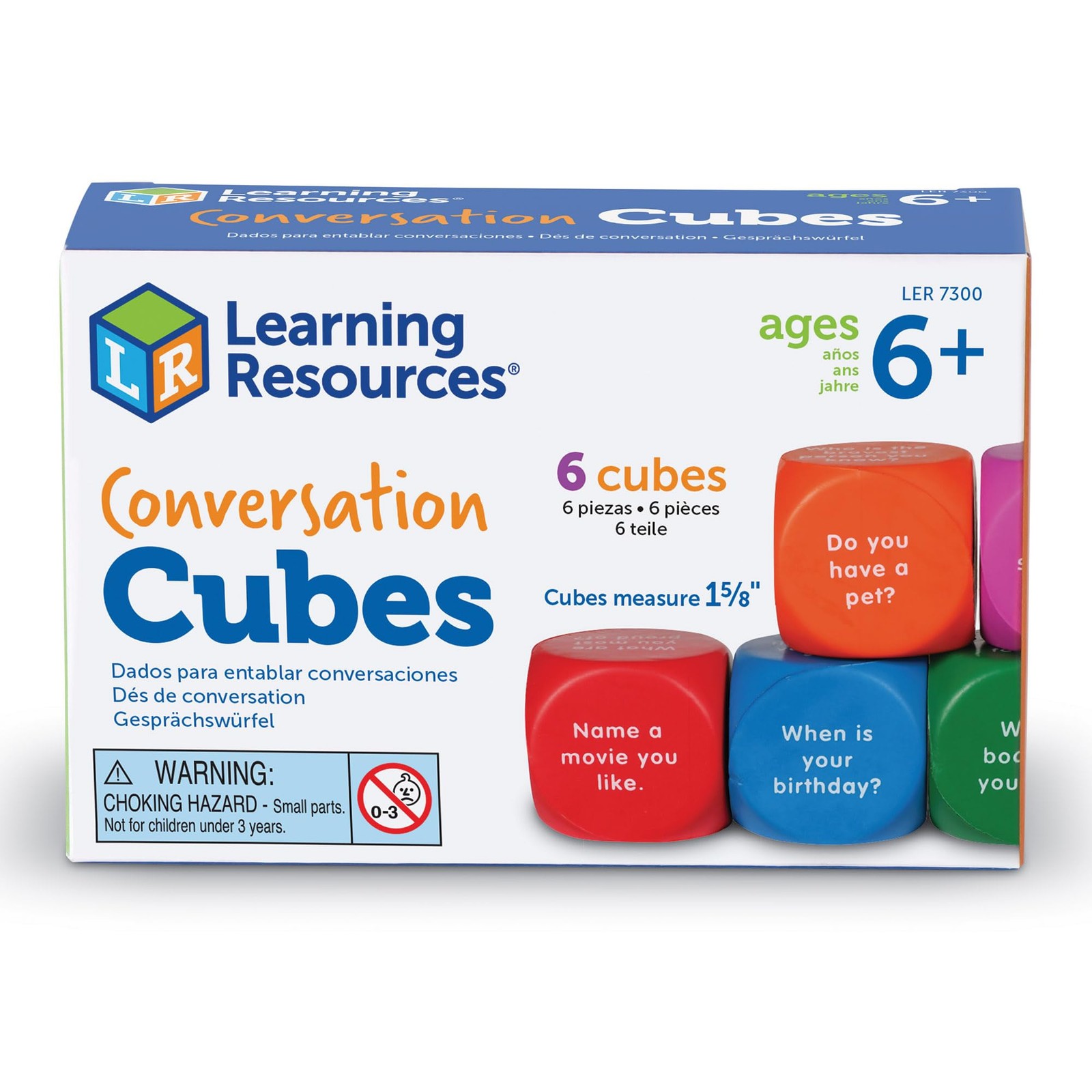 Learning Resources Conversation Cubes, Social Dice, Autism Therapy, Ice Breaker