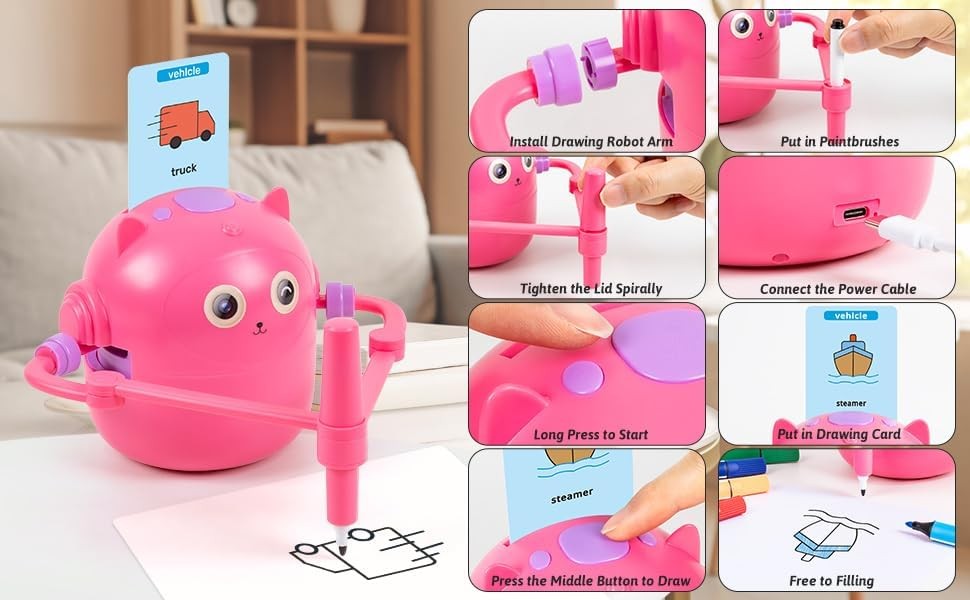 Drawing Robot Kids Drawing Robot Kids 6 7 8 9 10 11 12 Year Old Doodle Bot Toy