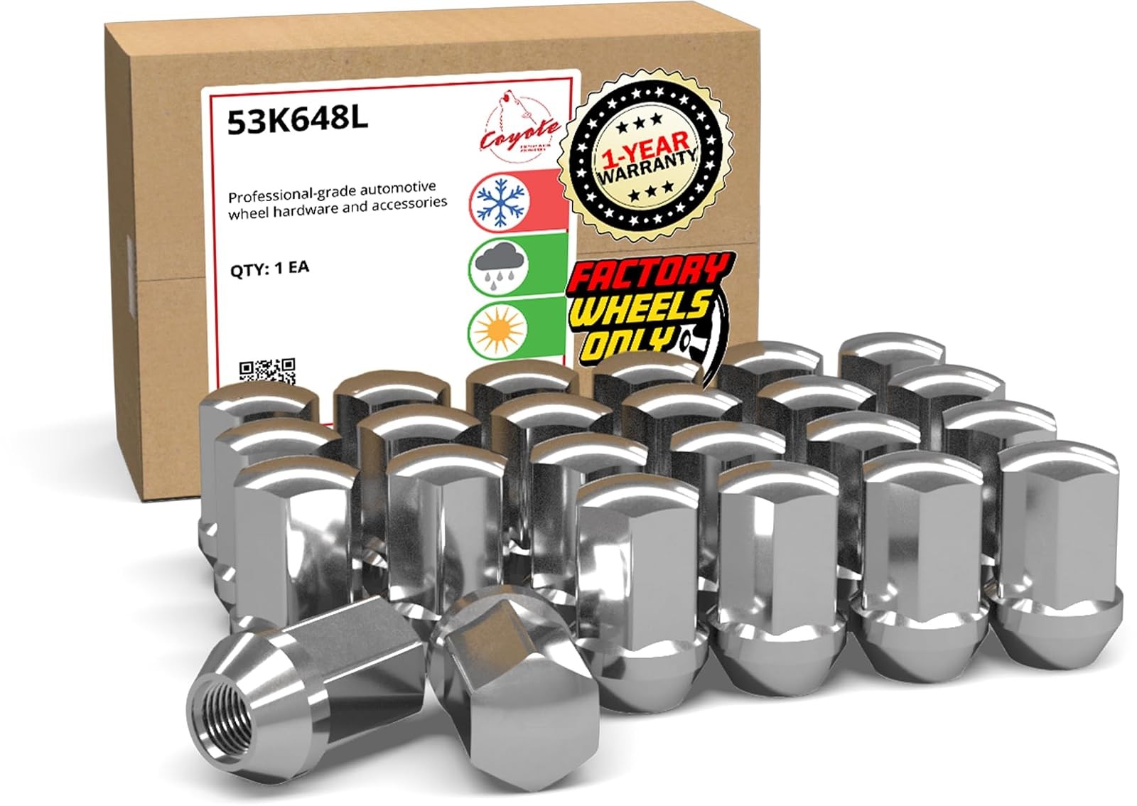 OEM Style Lug Nuts 24pc M14x1.5 Chrome GM