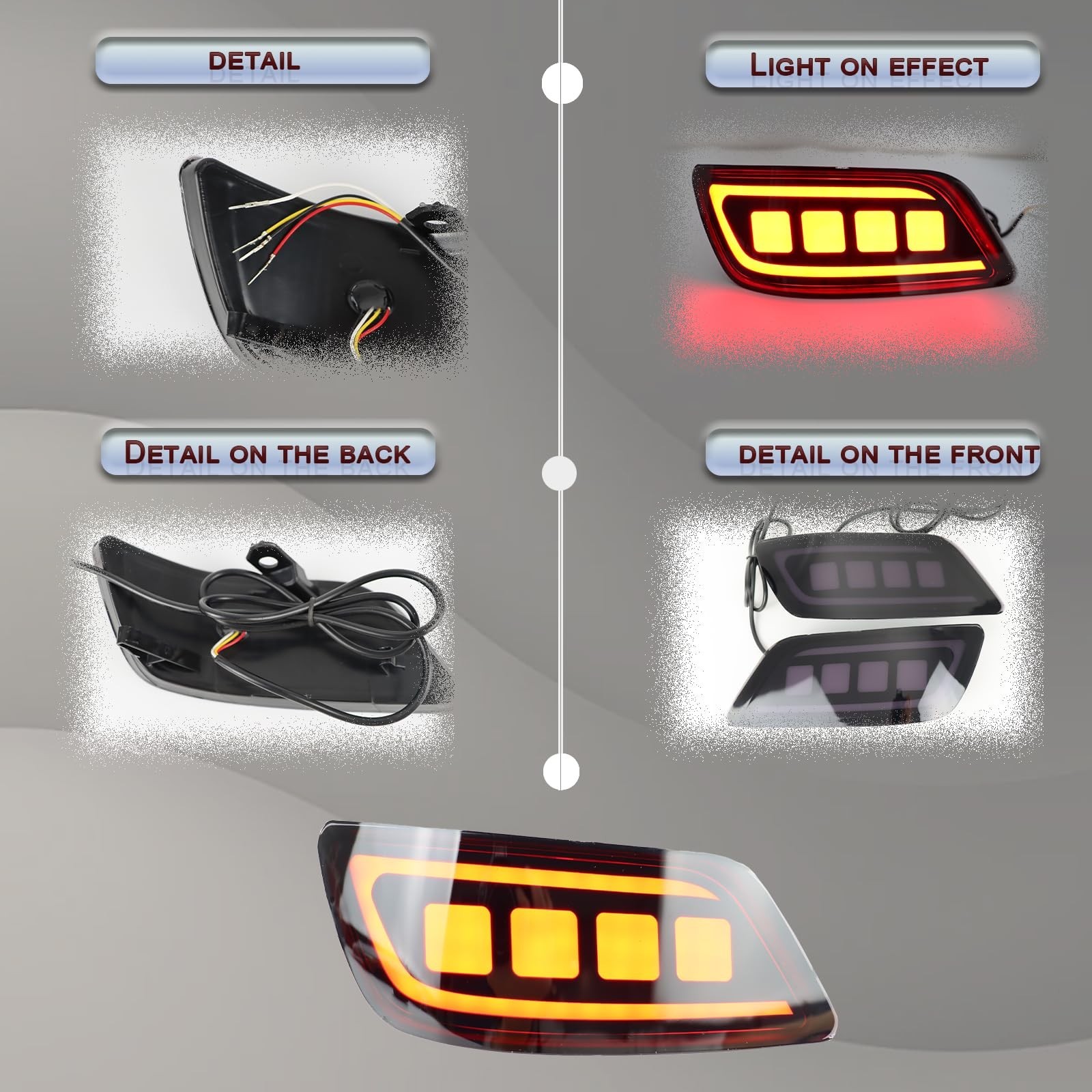 Full Lens LED Rear Reflector Bumper Fog Light Assembly kit for Subaru Foreste…