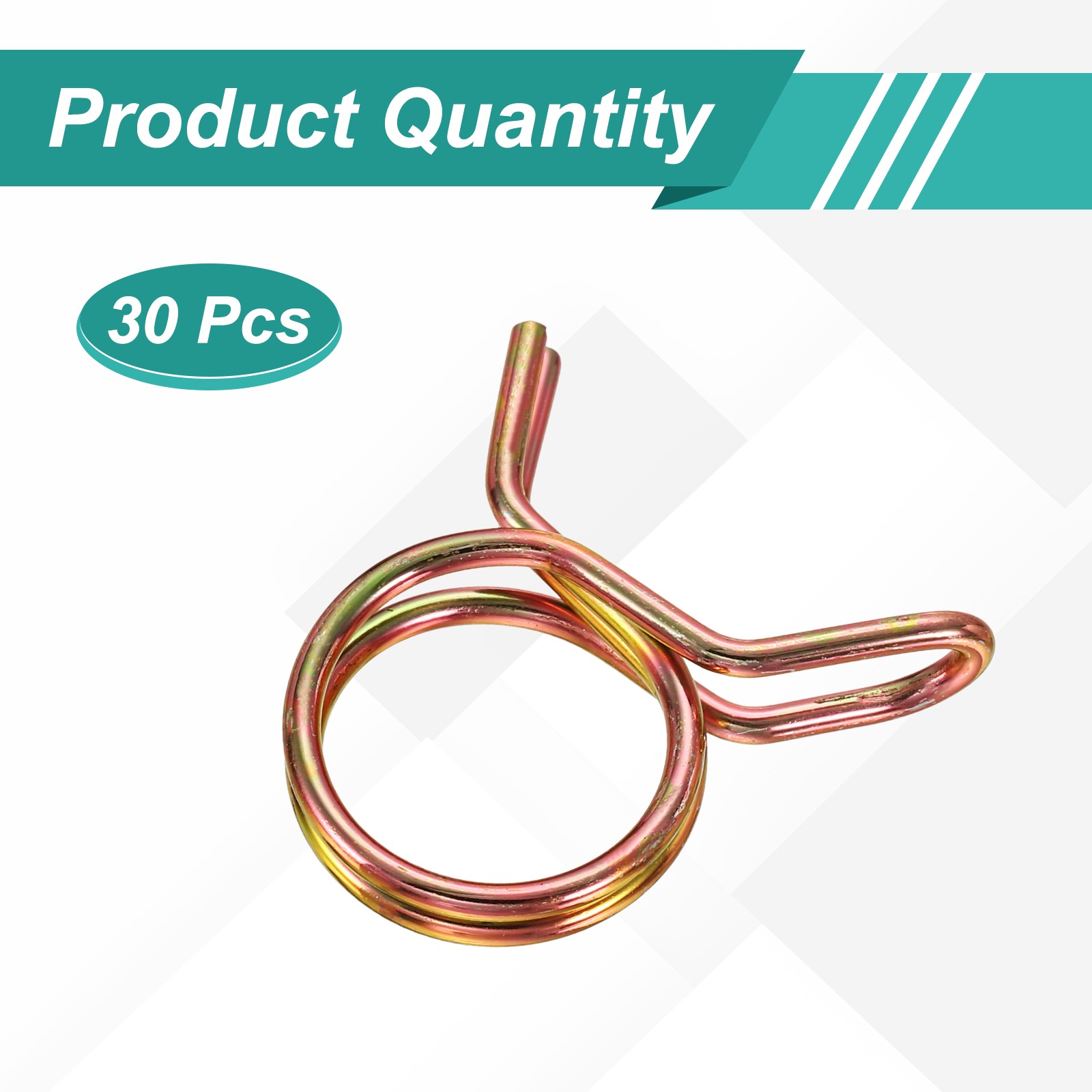 30Pcs 16mm ID Double Wire Spring Hose Clamp Spring Clips Clamps