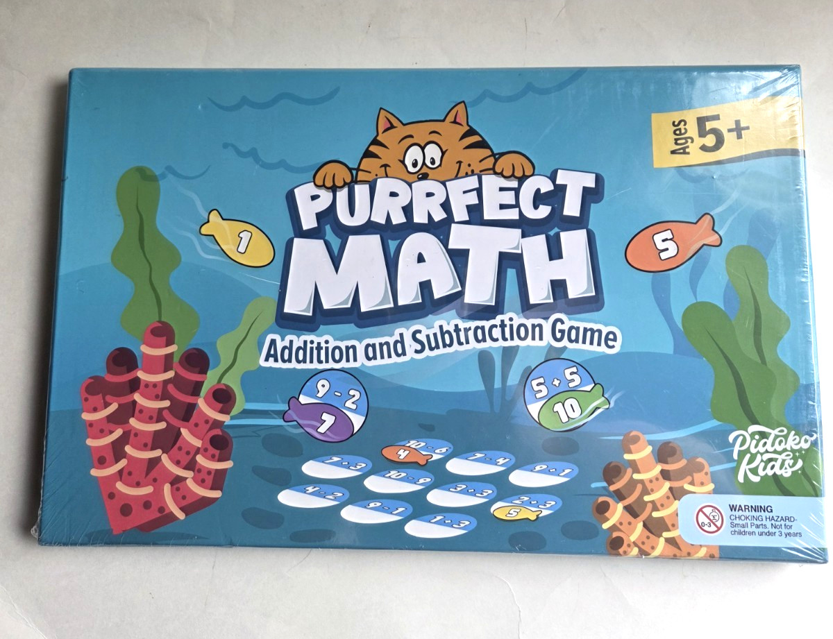 NEW ! Purrfect Math Addition and Subtraction Game Ages 5+ Learning Back 2 School