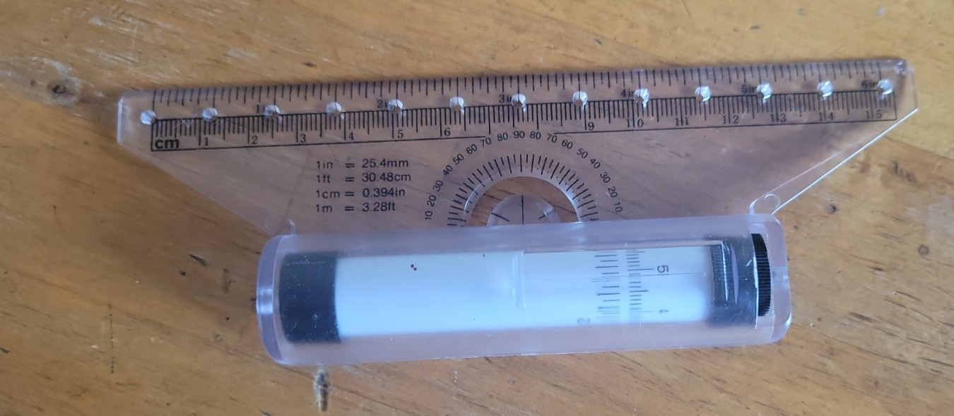 6″ Standard Rolling Ruler w / CM and protractor