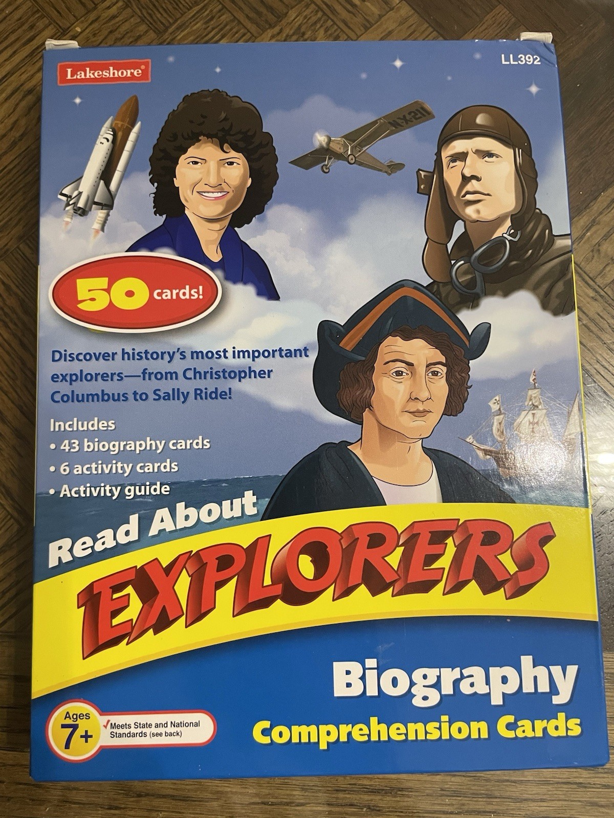 Lakeshore Biography Comprehension Cards Explorers Ages 7+ 50 Cards LL392