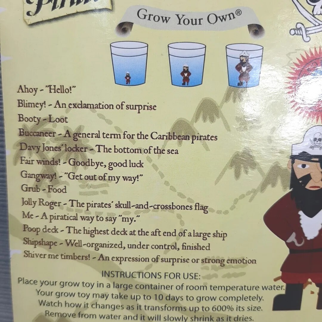 Grow a Pirate Just Add Water Pirates Official 600% Size NEW In Package