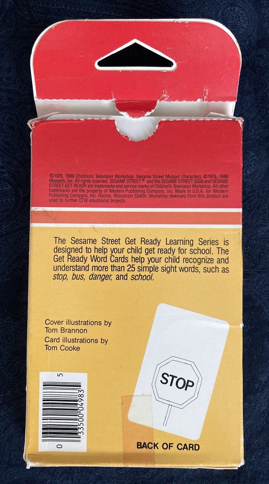 1986 Sesame Street Words Flash Cards Muppets Color Cards Golden Set of 30