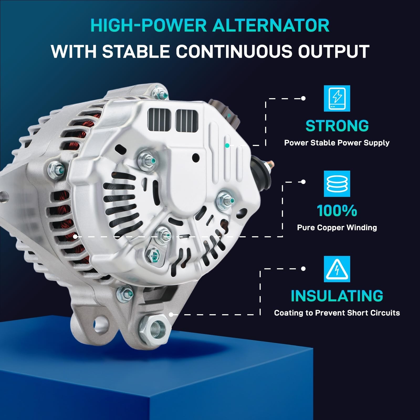 New Alternator Compatible with 2002 2003 Toyota Camry 02 03 Solara 2.4L, 2001…