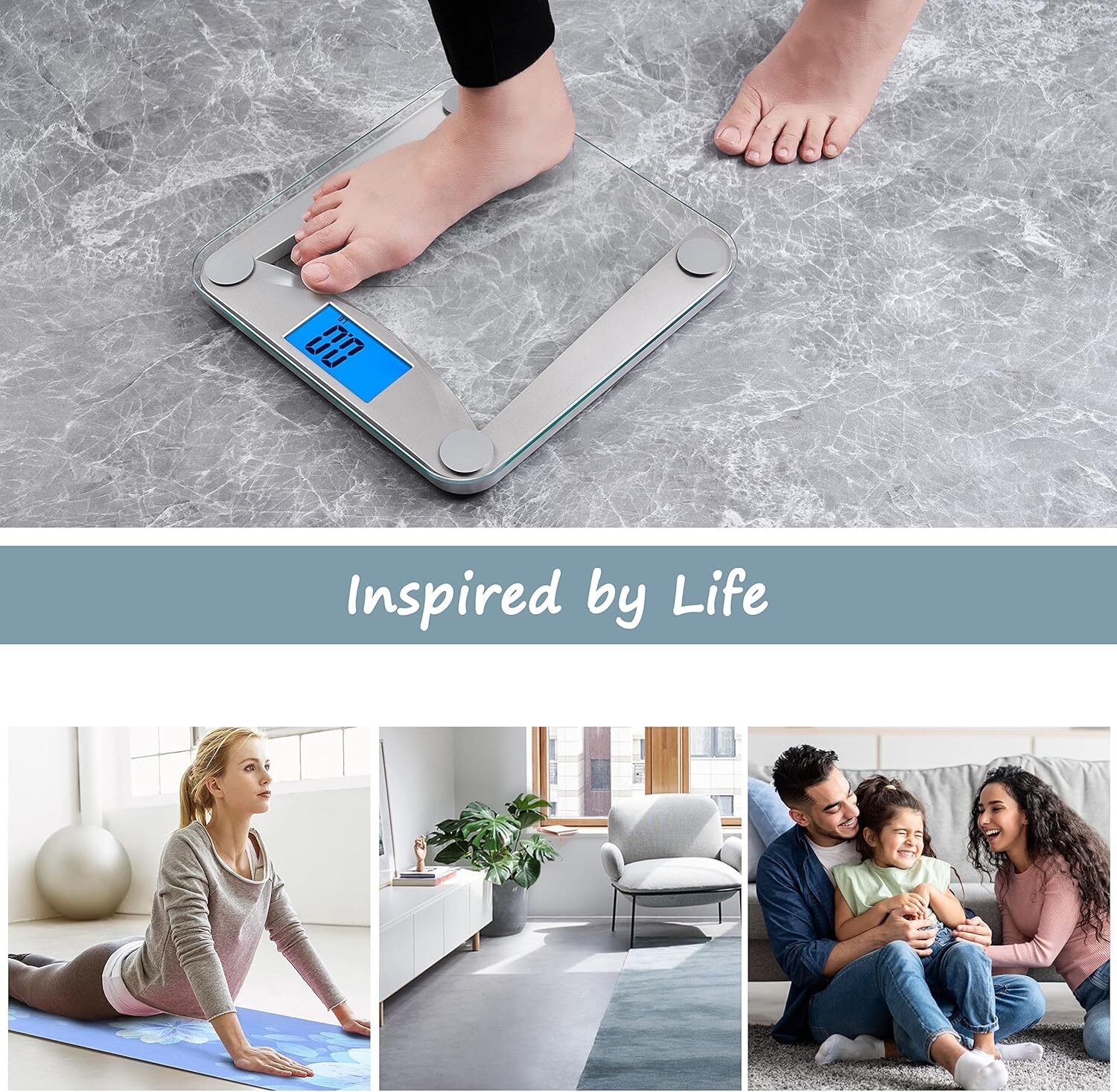 Digital Bathroom Weight Scale for Body Weight, High Accuracy Assured by Weigh.