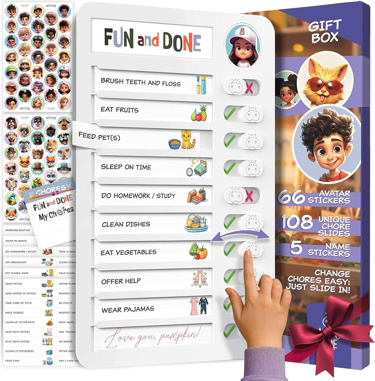 Chores Chart for Kids – Daily Routine Chart for Kids with Checklist & Stickers