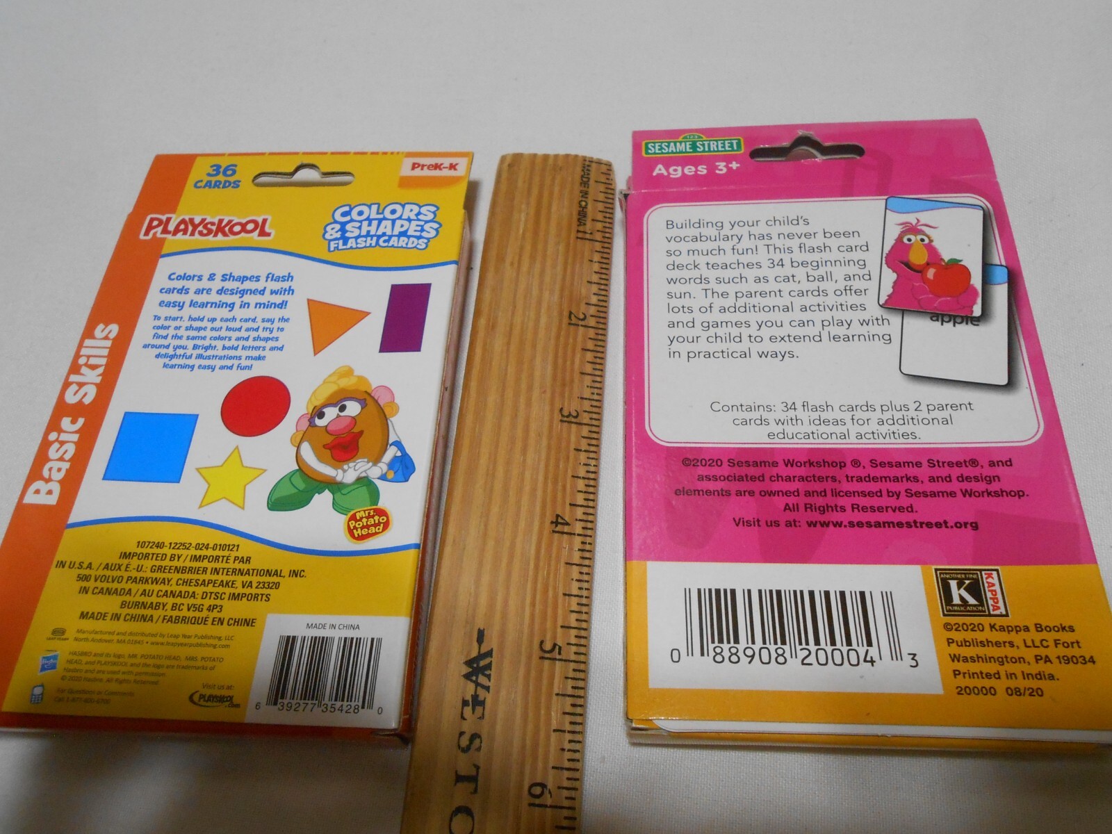 New lot 2 packs Playskool & Sesame Street basic flash Cards Stocking Stuffers 🎁