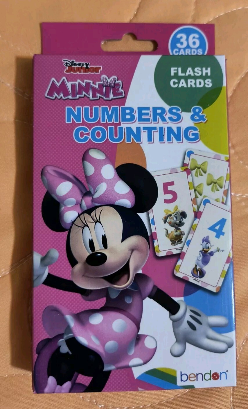 DISNEY Junior Minnie Mouse & Friends Numbers & Counting Learning Flash Cards NEW