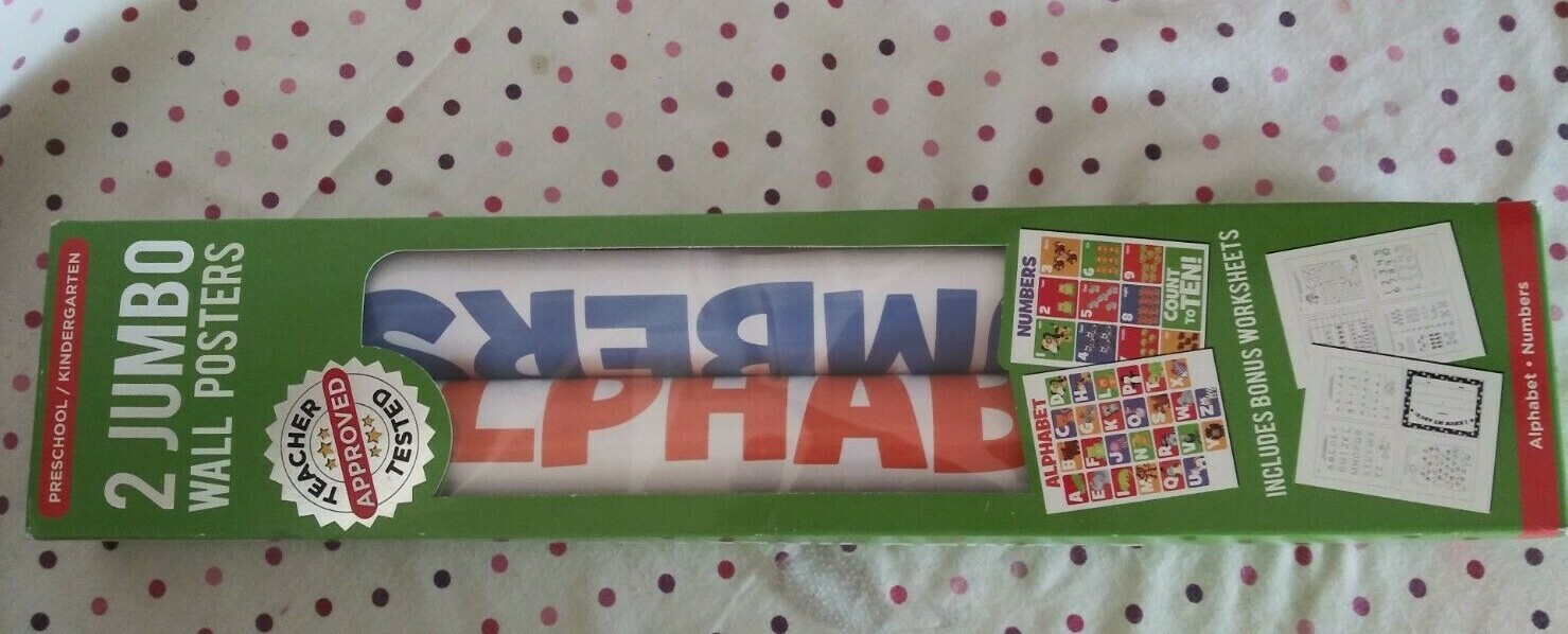 2 Laminated Number Alphabet Posters – 16X20″ Abc Wall Charts For Preschool