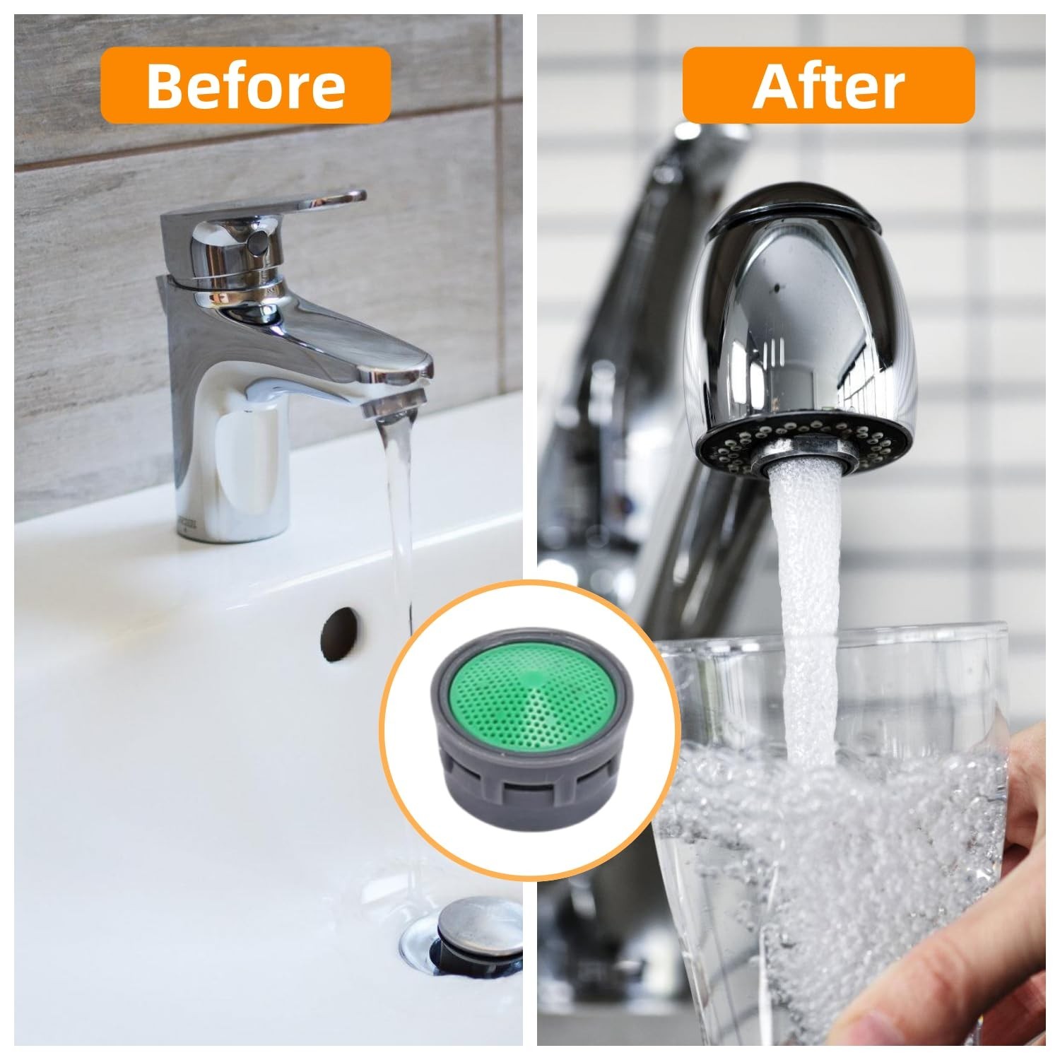 20 Pcs Faucet Aerator 2.2 GPM Insert Faucet Aerators Replacement Parts for Bath