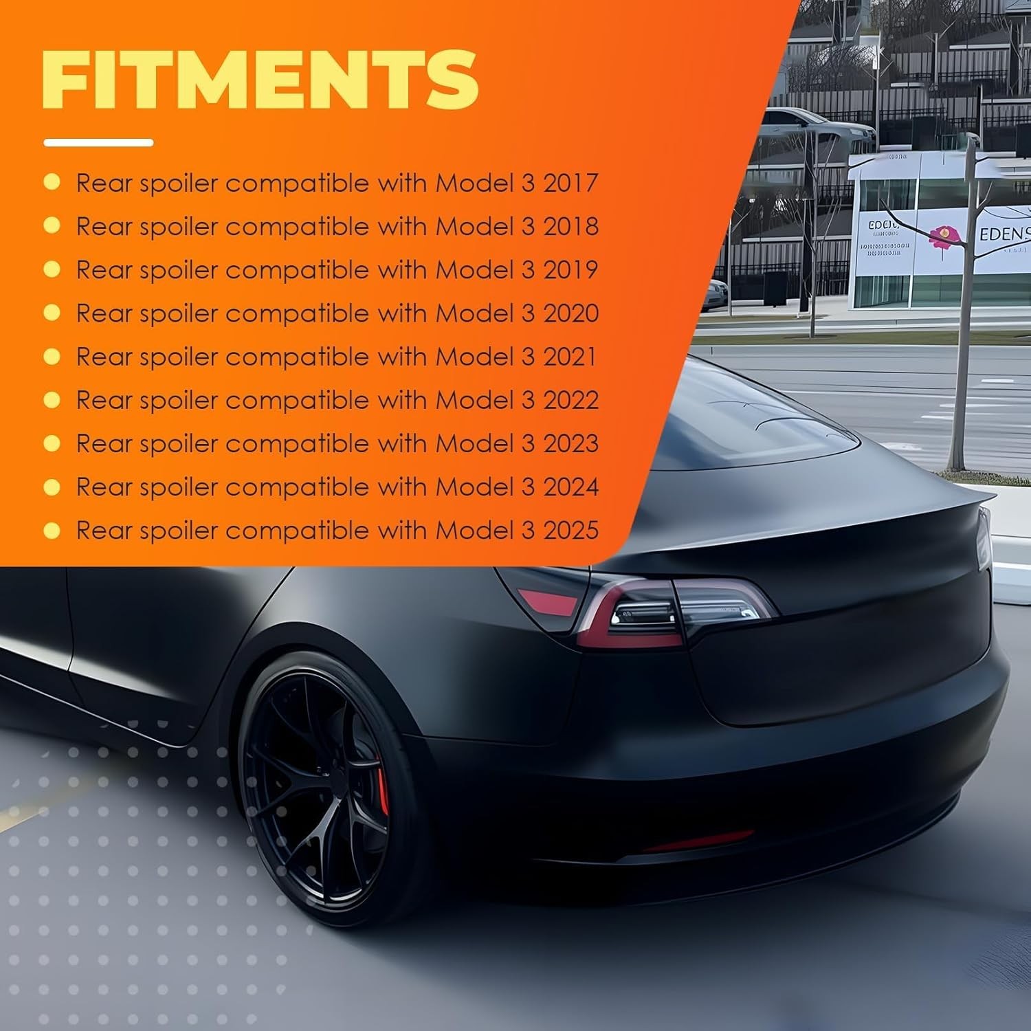 Spoiler Compatible with Model 3 2017-2023 2024 2025 Rear Spoiler Wing Lip Tail